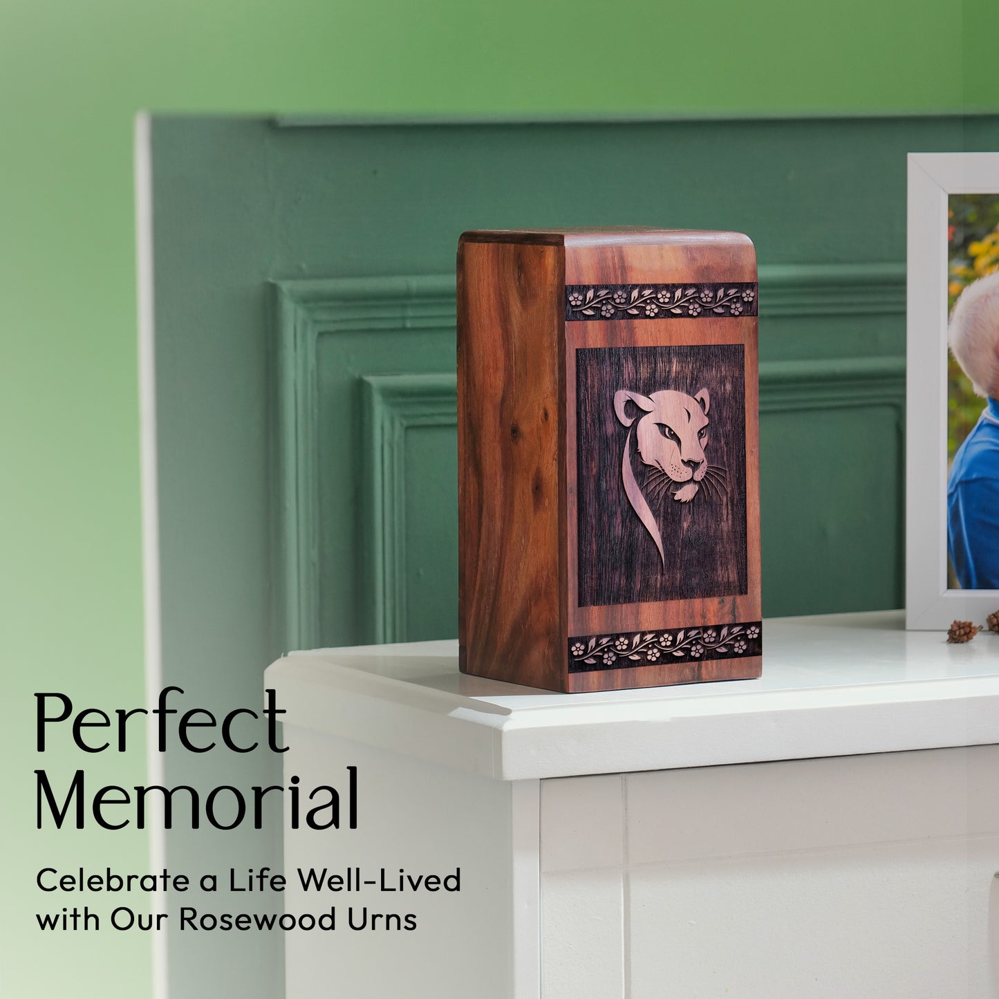 penther Urn Size 11.25 Inch 11.25”(H) x 6.25”(W) x 6.25”(L)