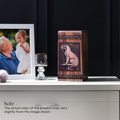 Small Wooden Panther Urn for Cremation Ashes