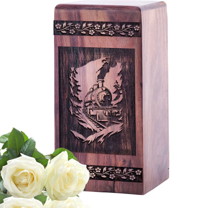 Small Wooden Roller Coaster Urn for Cremation Ashes