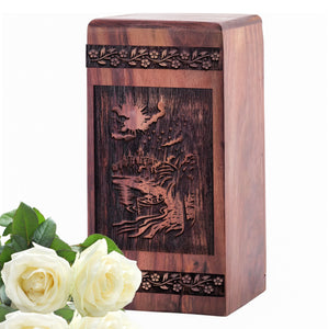 Unique Wooden Sea Beach Cremation Urn for Human Ashes