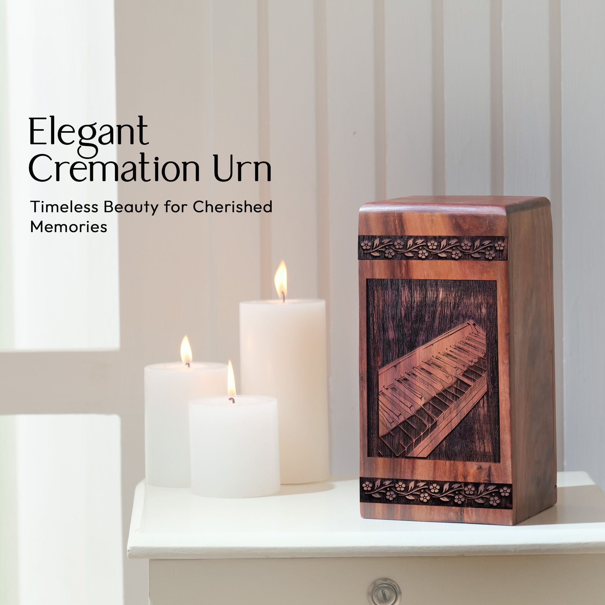 Decorative Piano Cremation Urn for Ashes Keepsake