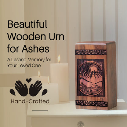 mountion Urn Size 8 Inch 8”(H) x 4.7”(W) x 4.7”(L)