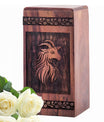 Unique Wooden Horned Goat Urn for Ashes - Handmade Keepsake