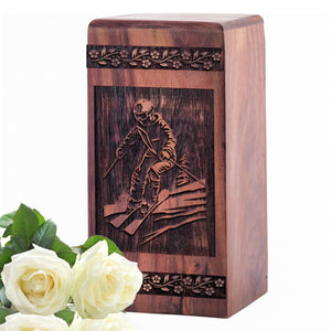 Unique Wooden Elephant Urn Box for Ashes - Handcrafted Memorial