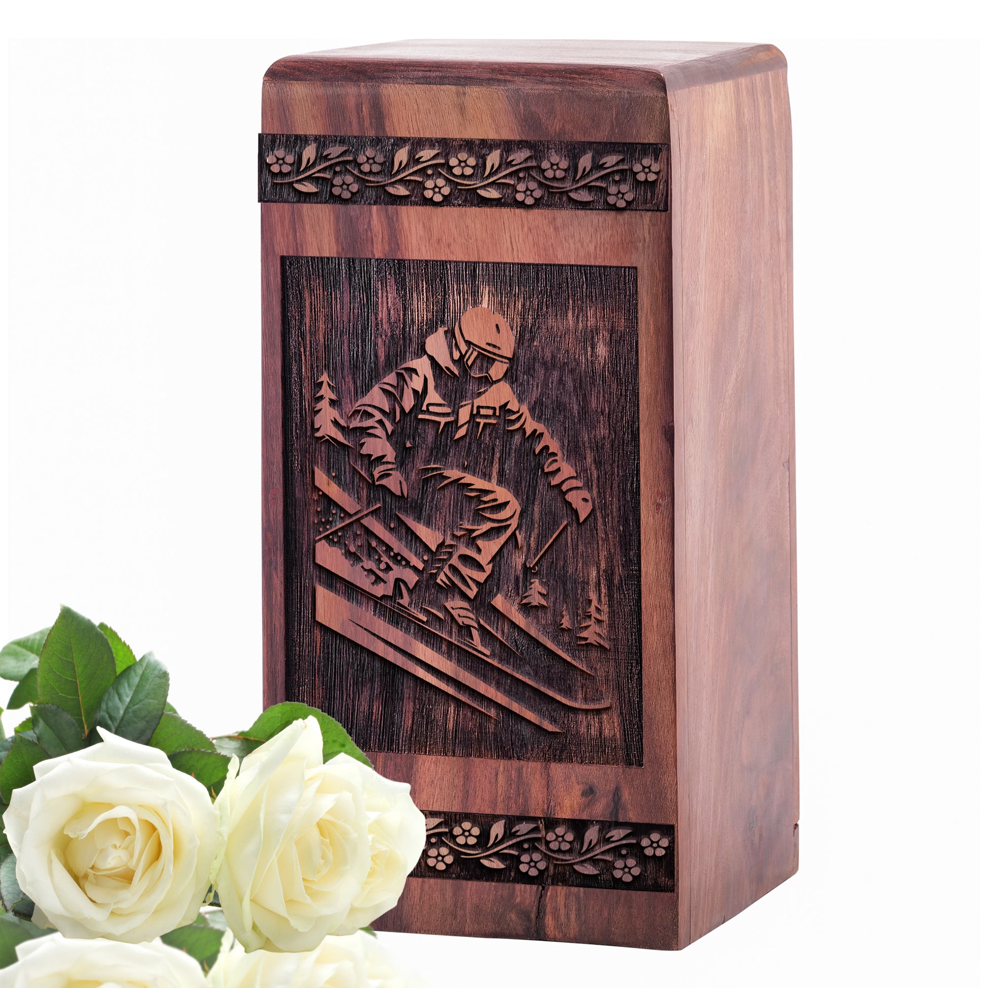Skiing Snowboard Urn Size 5 Inch 5”(H) x 3”(W) x 3”(L)