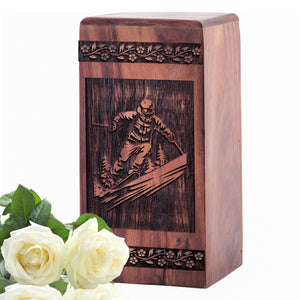 Skiing Snowboard Urn Size 5(H)x3(W)x3(L)Inches