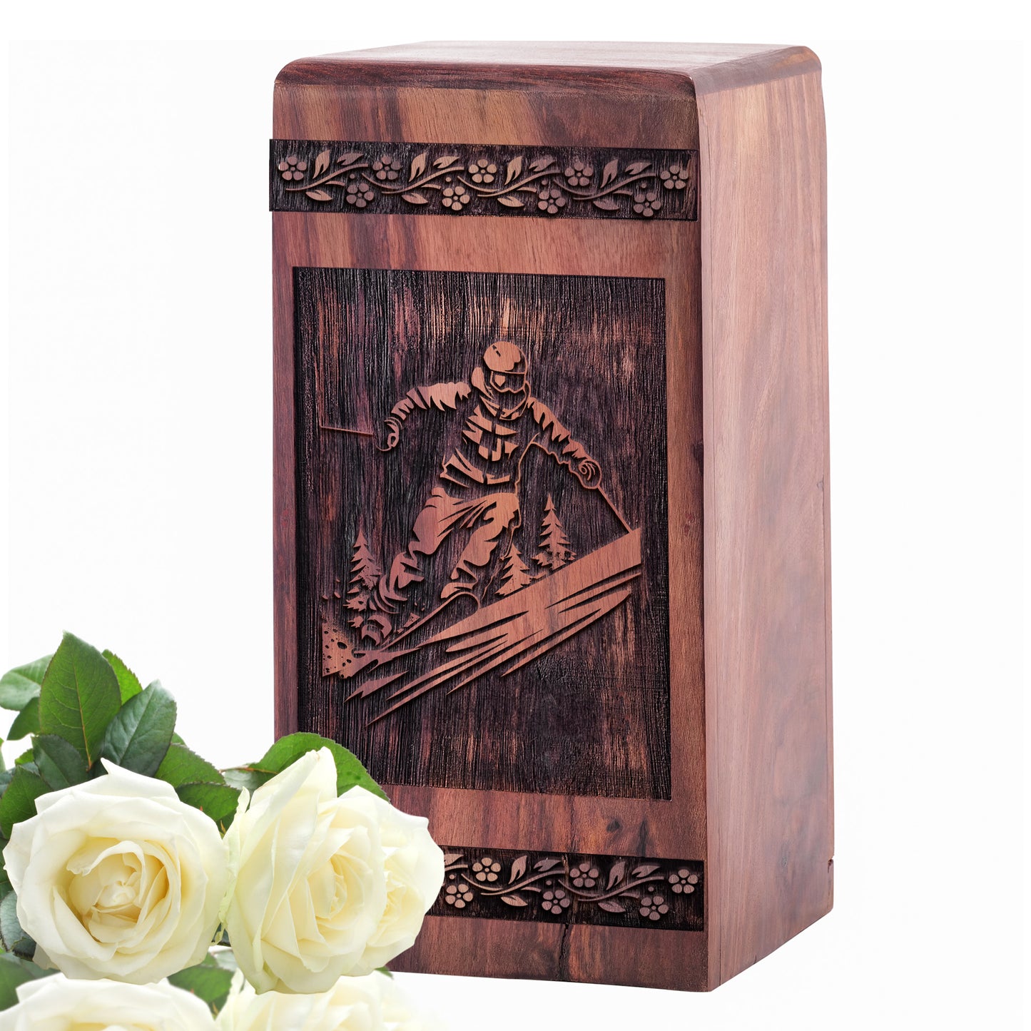 Skiing Snowboard Urn Size 5 Inch 5”(H) x 3”(W) x 3”(L)