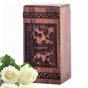 Wooden Car Urn for Ashes - Handcrafted Keepsake Memorial