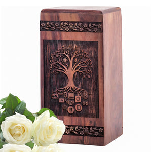 Handcrafted Wooden Tree Cremation Urn for Ashes
