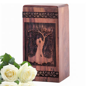 Unique Wooden Couple Urn for Ashes - Handmade Keepsake