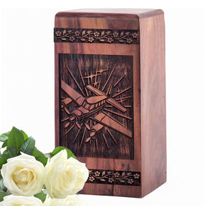 Handmade Wooden Couple Urn for Ashes - Memorial Keepsake
