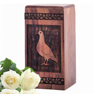 Handcrafted Wooden Dove Urn for Ashes - Symbol of Peace