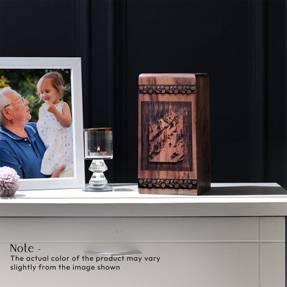 Handcrafted Wooden Skiing Snowboard Urn for Ashes - Lasting Tribute