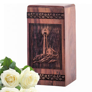 Handcrafted Wooden Lighthouse Urn for Ashes - Unique Tribute