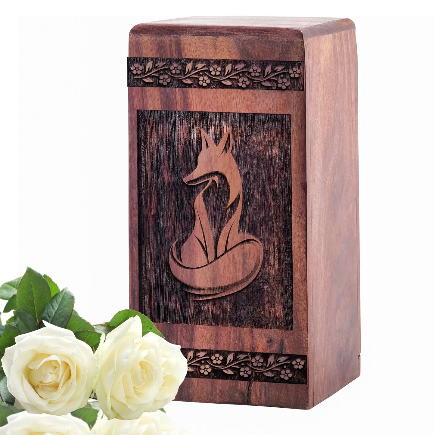 Handcrafted Wooden Fox Urn for Ashes - Unique Tribute