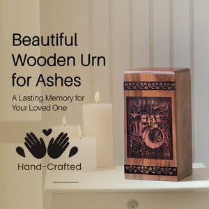Wooden Drum Set Urn Box for Ashes - Handmade Memorial