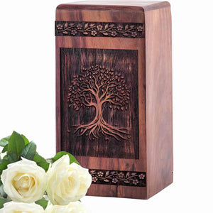 Wooden Tree Urn Box for Ashes - Unique Keepsake
