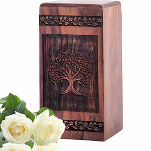 Handmade Wooden Tree Urn for Ashes - Memorial Keepsake
