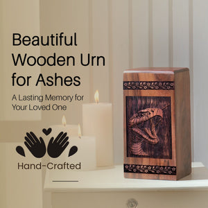Handcrafted Wooden Snake Urn for Ashes - Unique Tribute