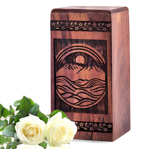 Handcrafted Wooden Sunweb Urn for Ashes - Unique Tribute