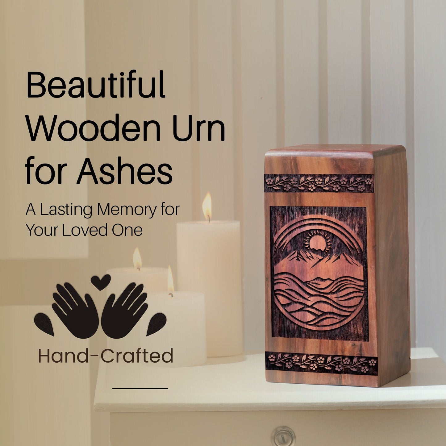 Handcrafted Wooden Sunweb Urn for Ashes - Unique Tribute