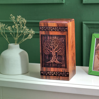 tree Urn Size 14 Inch 14”(H) x 7.5”(W) x 7.5”(L)