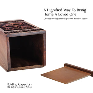 Wooden Giraffe Urn Box for Ashes - Memorial Keepsake