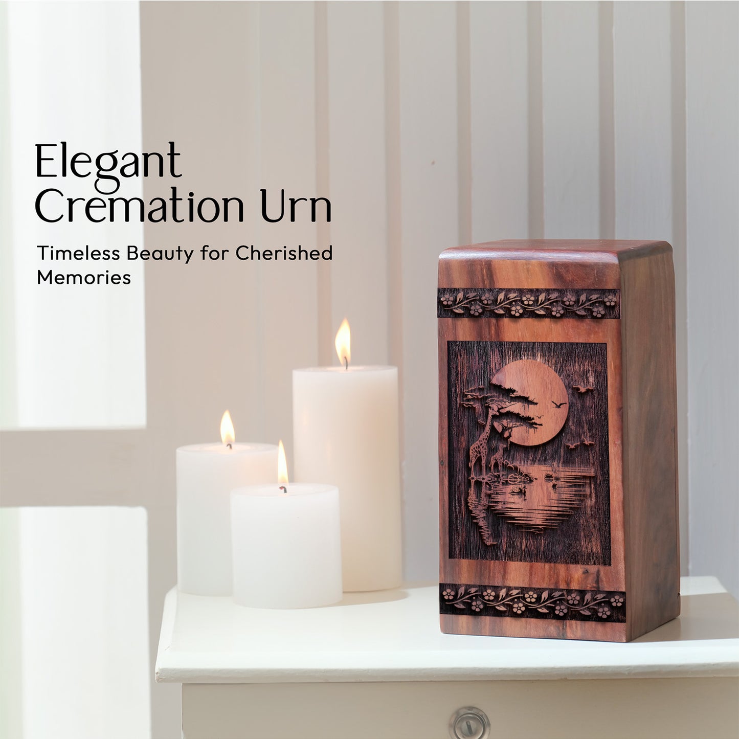 giraffe Urn Size 10 Inch 10”(H) x 5.5”(W) x 5.5”(L)