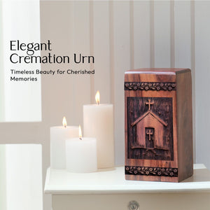 Wooden House Urn Box for Ashes - Thoughtful Keepsake