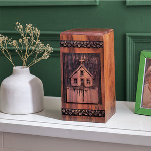 house Urn Size 14(H)x7.5(W)x7.5(L)Inches