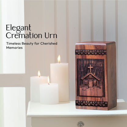 Handcrafted Wooden House Urn for Ashes - Loving Tribute