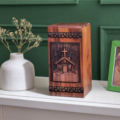 house Urn Size 14 Inch 14”(H) x 7.5”(W) x 7.5”(L)