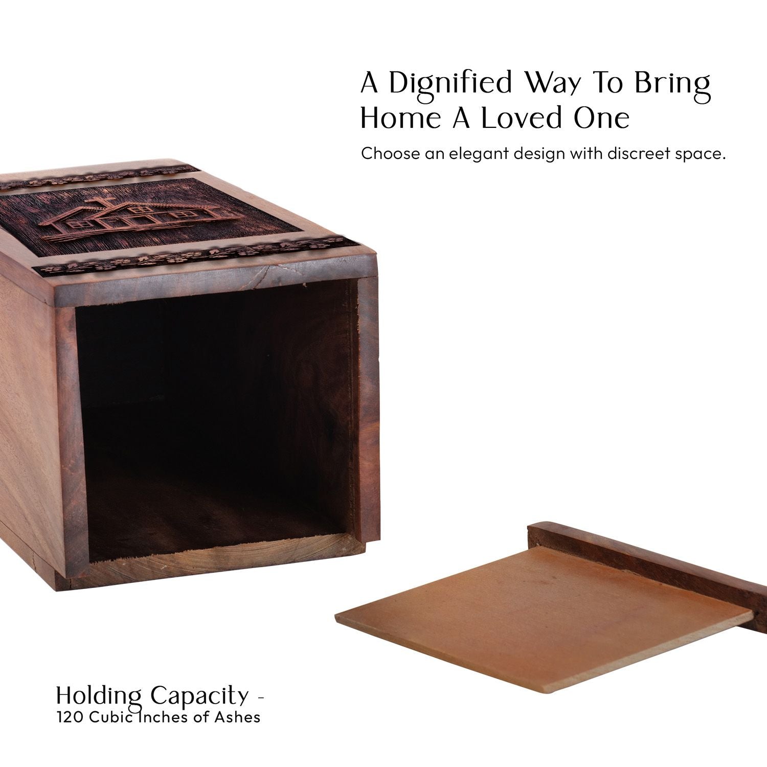 Unique Wooden House Cremation Urn for Ashes - Thoughtful Design