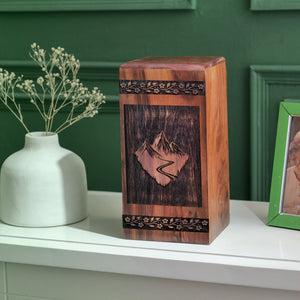 mountain Urn Size 14(H)x7.5(W)x7.5(L)Inches