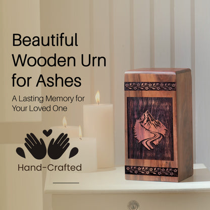 mountain Urn Size 10 Inch 10”(H) x 5.5”(W) x 5.5”(L)