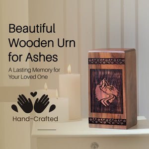 Unique Wooden Mountain Cremation Urn for Ashes - Thoughtful Tribute
