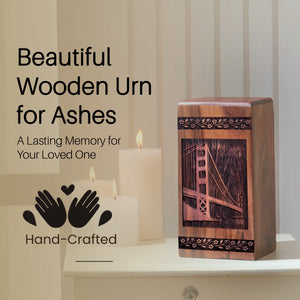golden-bridge Urn Size 10(H)x5.5(W)x5.5(L)Inches