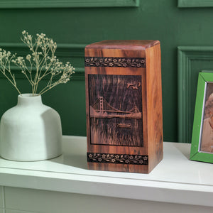 golden-bridge Urn Size 14(H)x7.5(W)x7.5(L)Inches