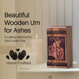 Wooden Bike Urn Box for Ashes - Thoughtful Keepsake