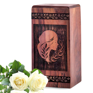 Handmade Wooden Mermaid Rock Urn for Ashes - Eternal Tribute