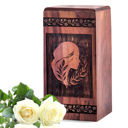 Handmade Wooden Mermaid Rock Urn for Ashes - Eternal Tribute