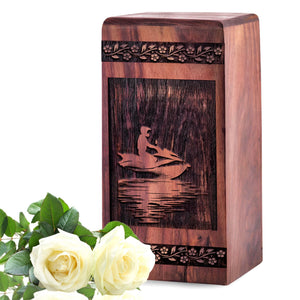 Handcrafted Wooden Riding Jet Urn for Ashes - Unique Tribute
