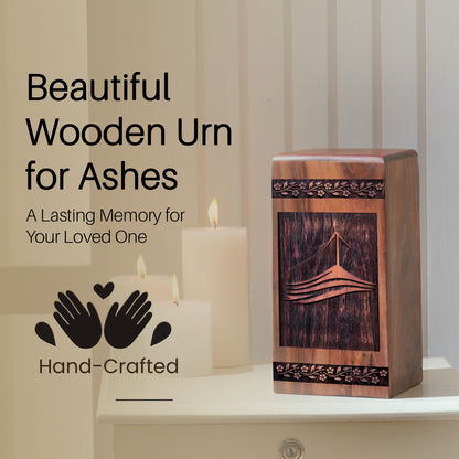 Handcrafted Wooden Wind Turbine Urn for Ashes - Unique Tribute