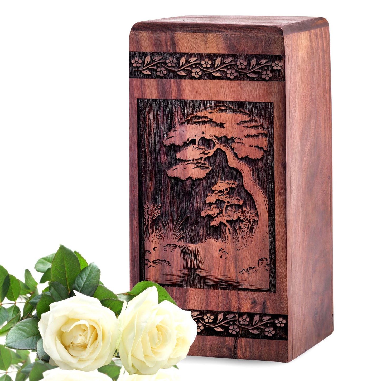 Handcrafted Wooden Scrubland Urn for Ashes - Unique Tribute