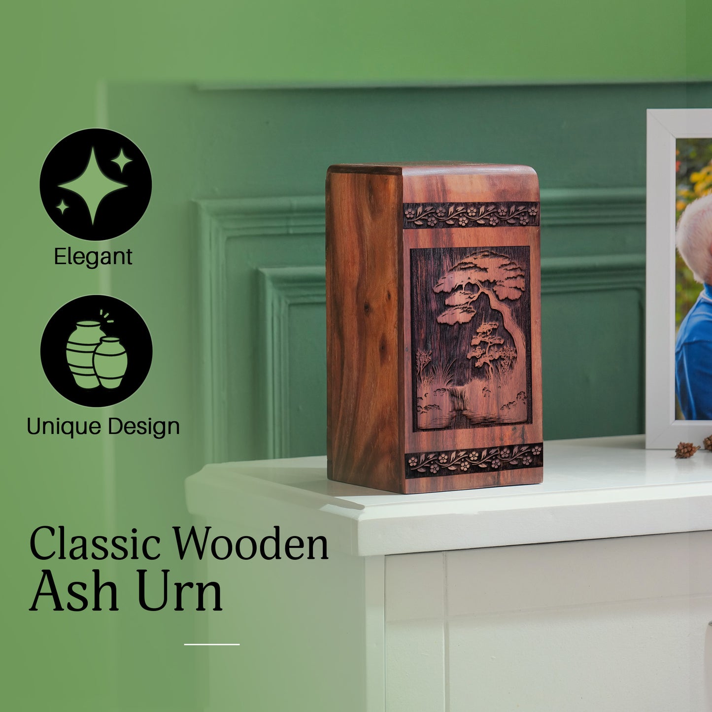scrubland Urn Size 11.25 Inch 11.25”(H) x 6.25”(W) x 6.25”(L)