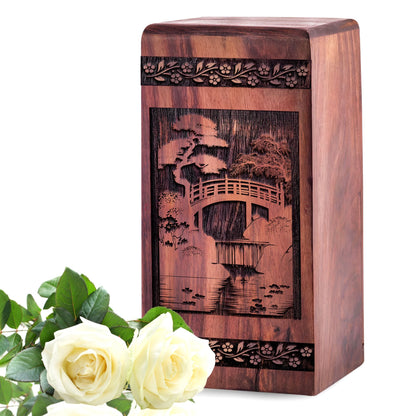 Handcrafted Wooden Bridge Urn for Ashes - Eternal Tribute