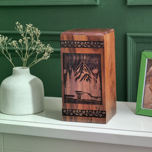 mountain Urn Size 14(H)x7.5(W)x7.5(L)Inches