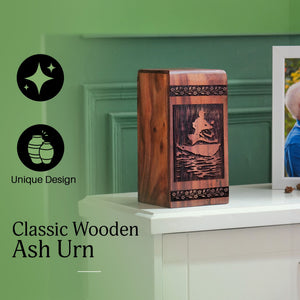 Handcrafted Wooden Riding Jet Urn for Ashes - Unique Memorial
