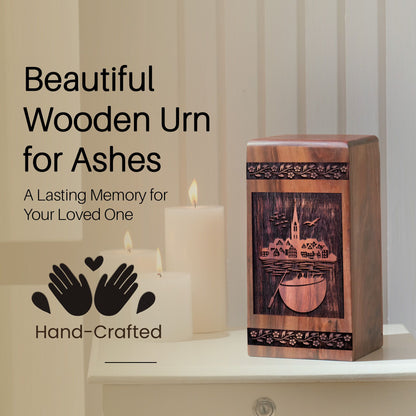 Handcrafted Wooden Historic Urn for Ashes - Eternal Tribute
