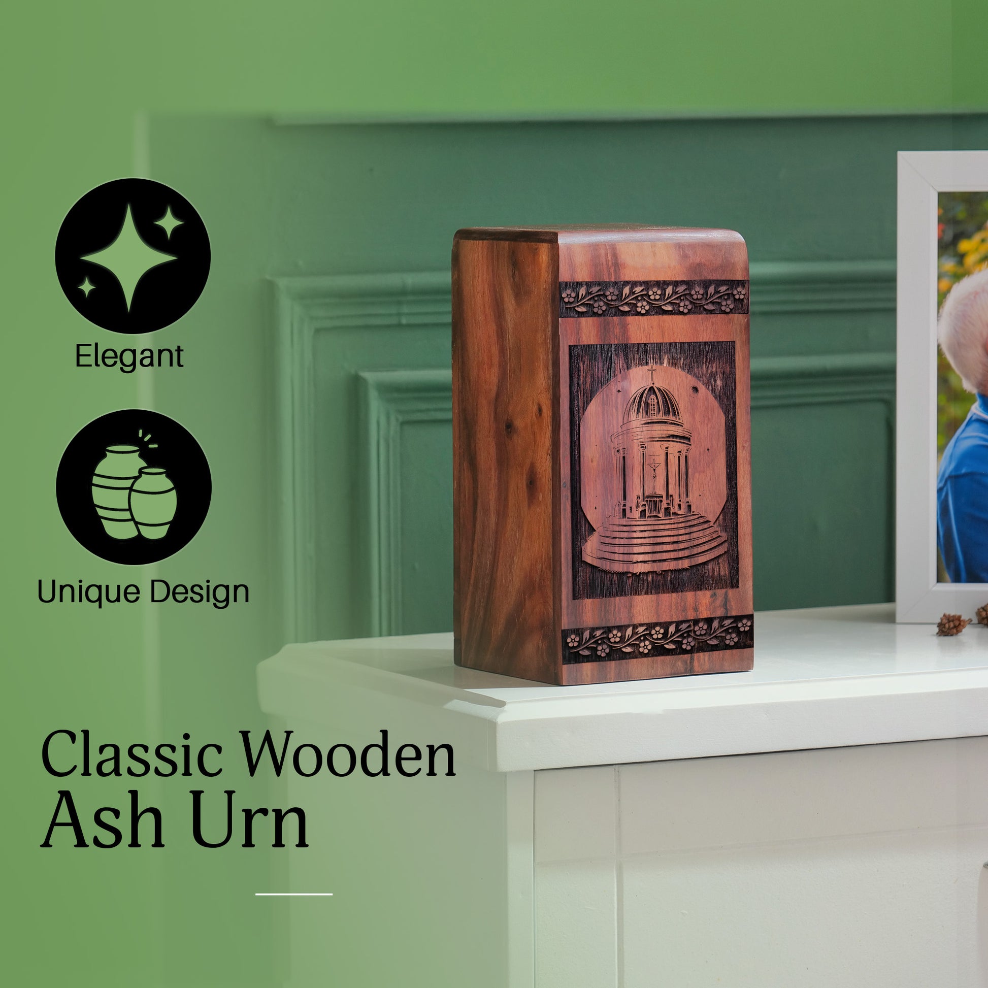 rotunda Urn Size 11.25 Inch 11.25”(H) x 6.25”(W) x 6.25”(L)